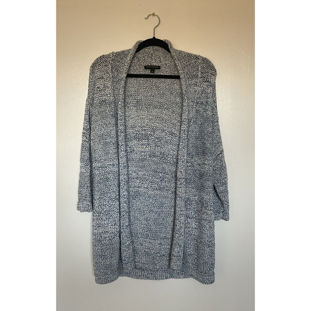 BANANA REPUBLIC |  Women's Blue and White Cardigan | Size L
